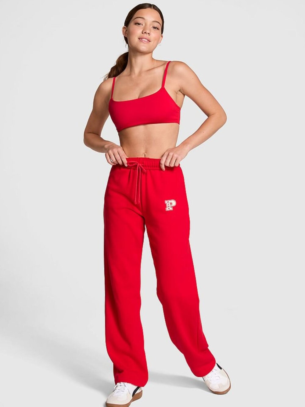 PINK Victoria's Secret Red Campus Collegiate Ivy Fleece Jogger Sweatpants XL NWT